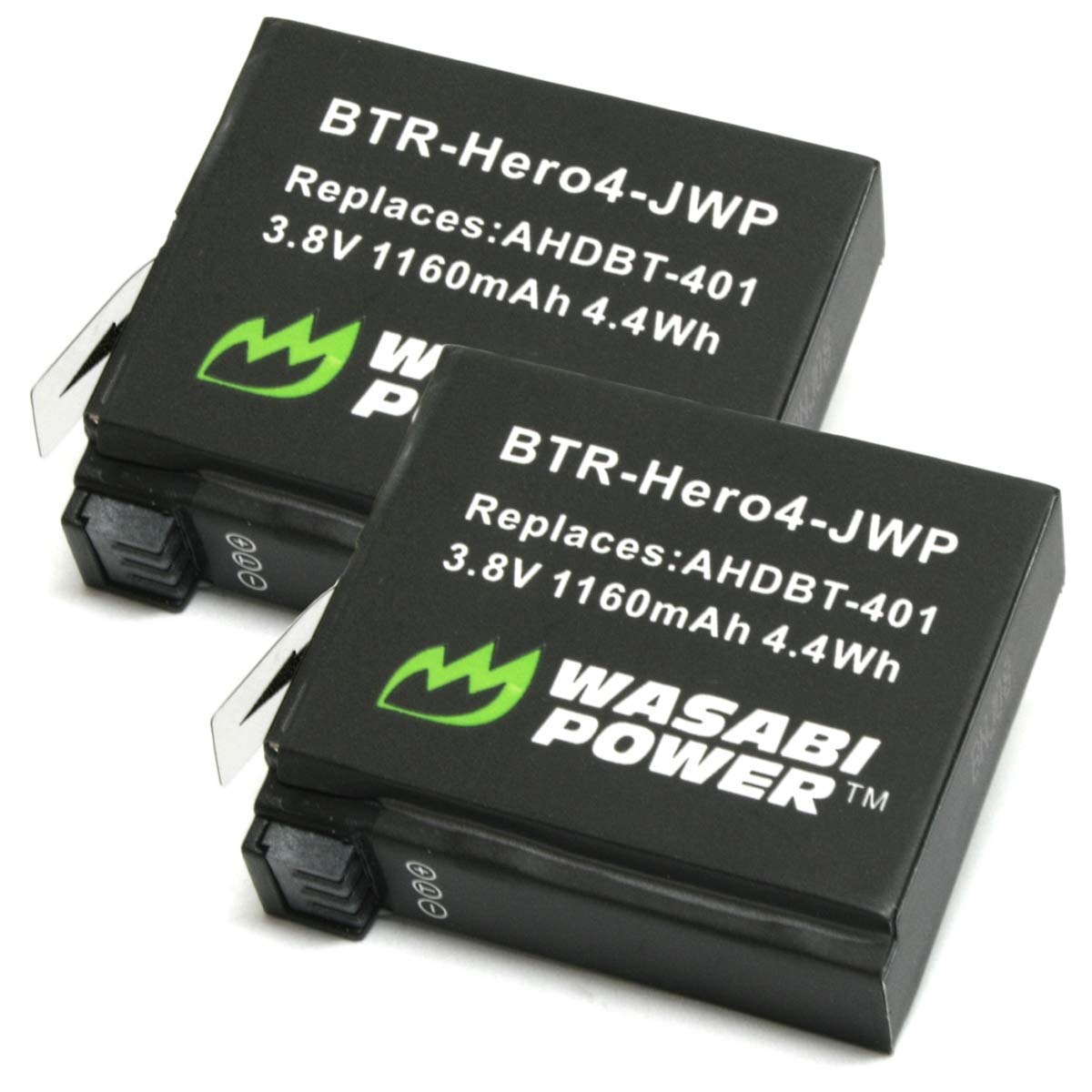 Wasabi Power Battery for GoPro HERO4 and GoPro AHDBT 401 (2 Pack)